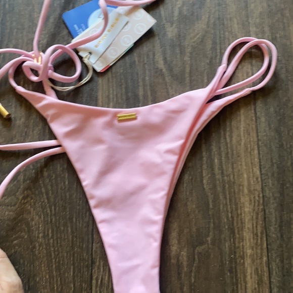 BELLA | SIDE TIE BIKINI BOTTOMS | PINK - Picture 3 of 4